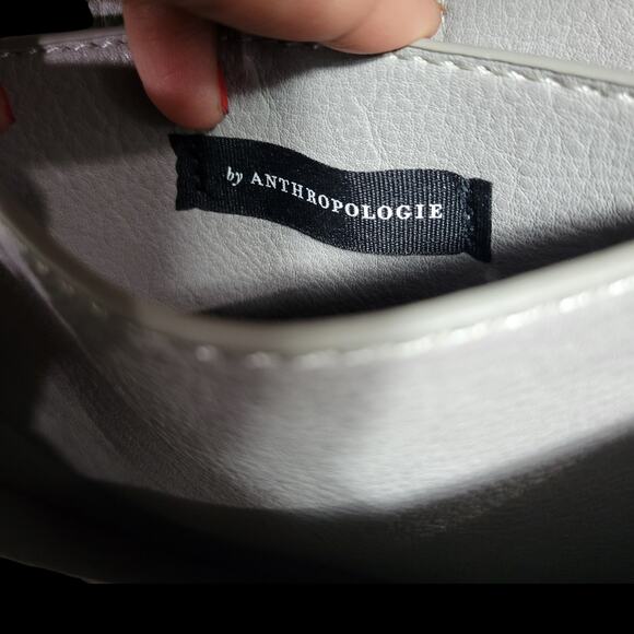 Anthropologie Veronica Ring Bag Grey Crossbody Bracelet Handle Half Moon Small - Picture 10 of 15